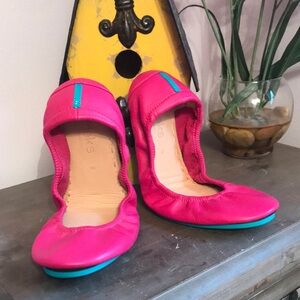 🐬TIEKS Fuchsia  Blue Foldable Ballet Flats with Rounded Toe